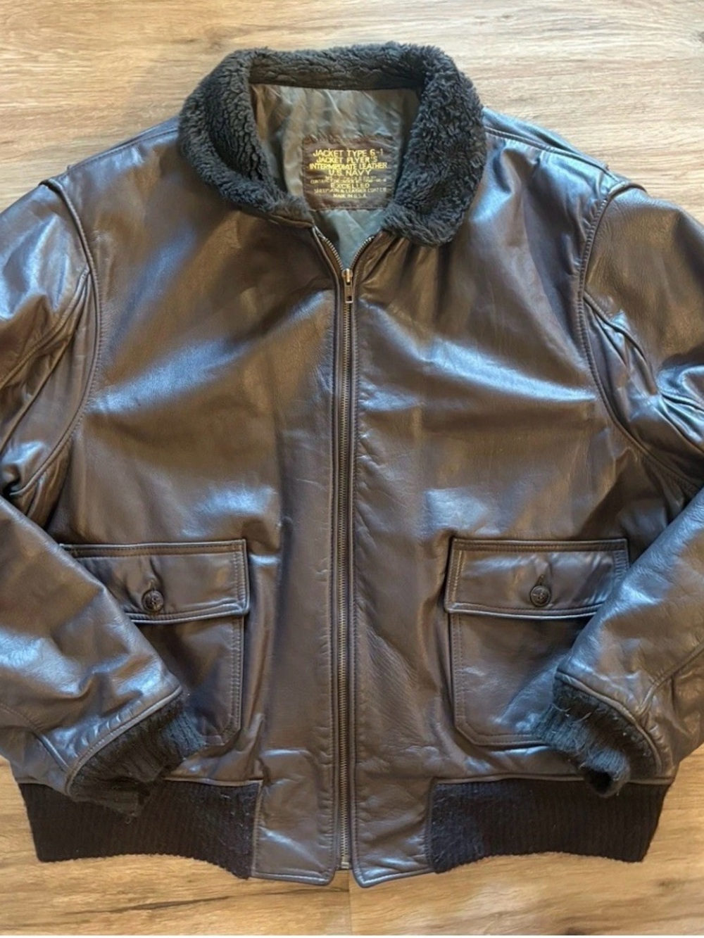 Excelled Vintage G-1 Flight Jacket U.S. Navy Intermediate Leather Bomber Xxxl